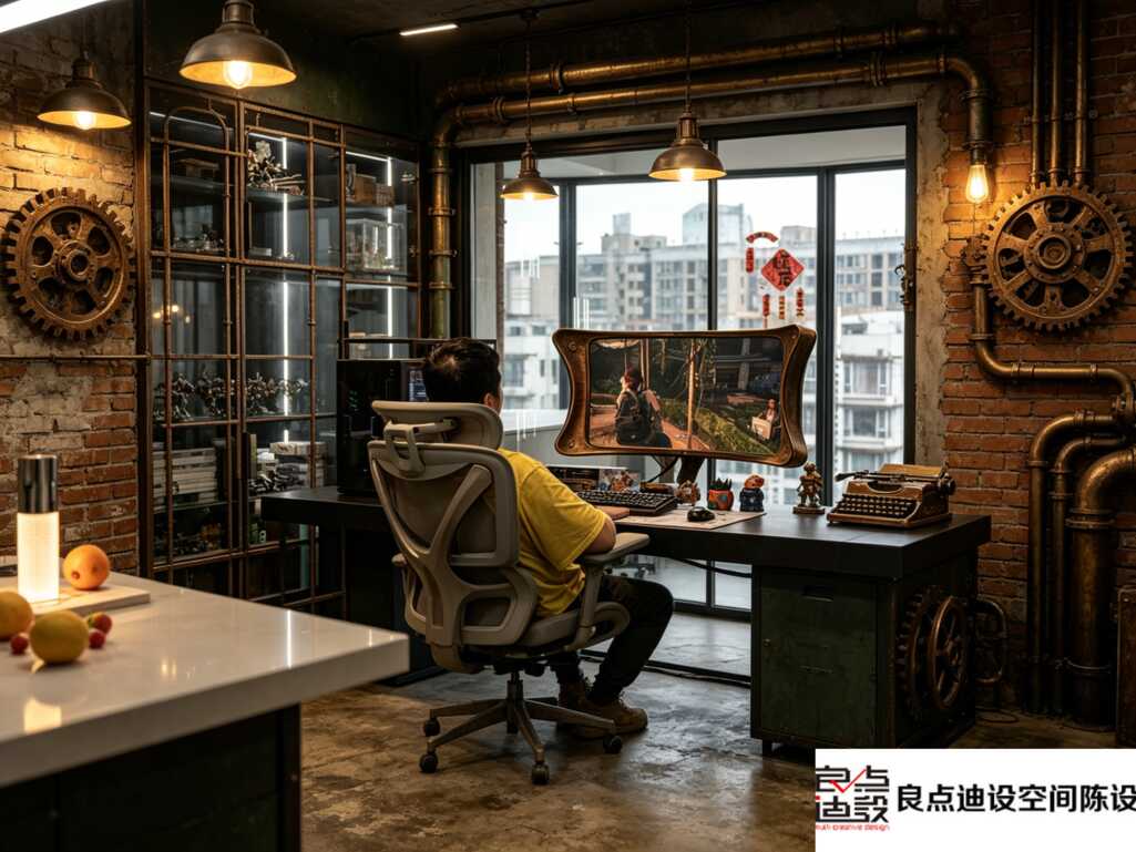 一居室软装设计|把35平小窝改成戳中男生心巴的工业风电竞窝✨